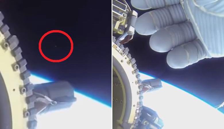 O astronauta da ISS protegeu a lente da câmera com a mão, o que