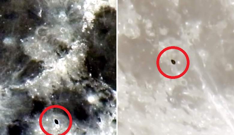 O astrônomo filmou algo voando como uma nave estelar voando perto da lua
