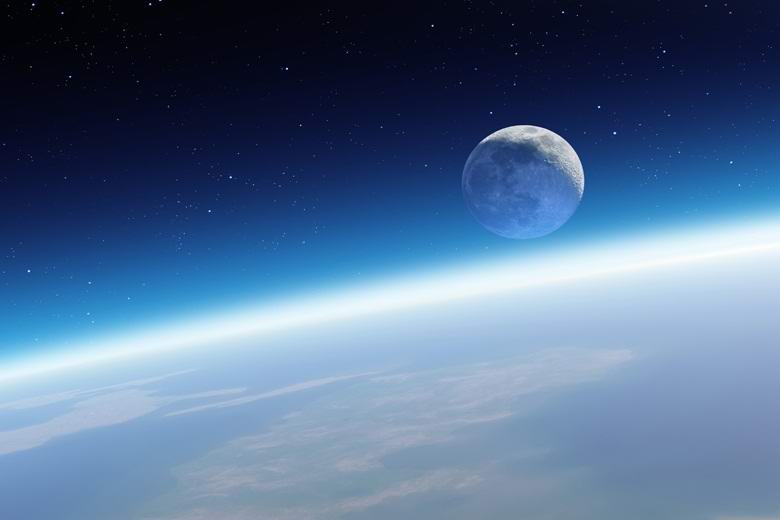 A atmosfera da Terra se estende muito além da lua