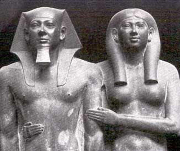 Faraó Menkor e sua esposa, Hemerarnebti II, 4ª dinastia (2575-2467 aC)