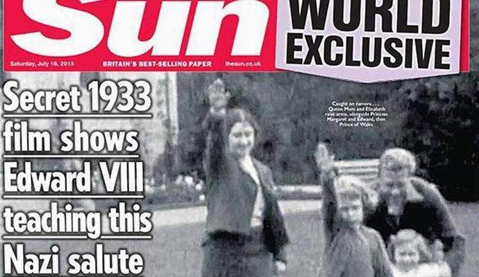 Jornalistas britânicos publicaram uma foto com uma saudação nazista da família real
