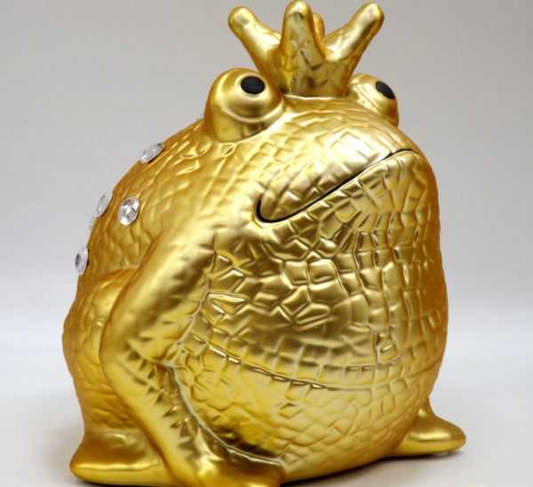 Cofrinho sapo dourado 