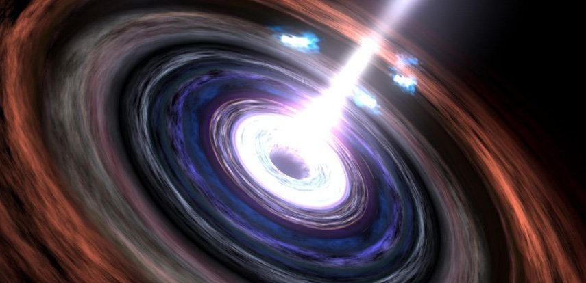 A radiação de um antigo buraco negro supermassivo é direcionada diretamente para a Terra 