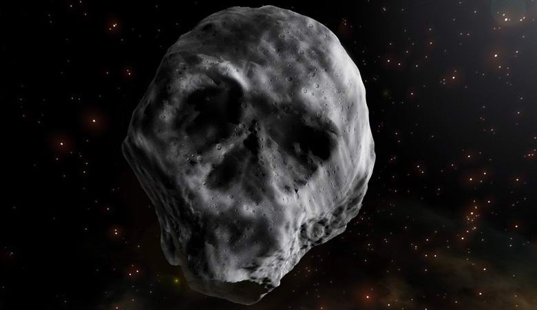 Um asteróide na forma de um crânio gigante está se aproximando da Terra