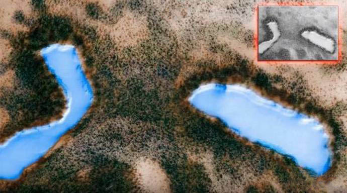 Existem lagos e vegetação verde em Marte?