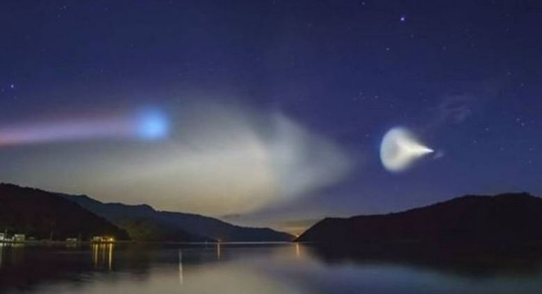 OVNI é visto próximo ao foguete espacial do Japão