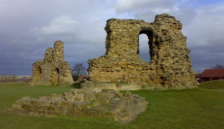 O cão fantasma foi fotografado perto das ruínas de um castelo medieval