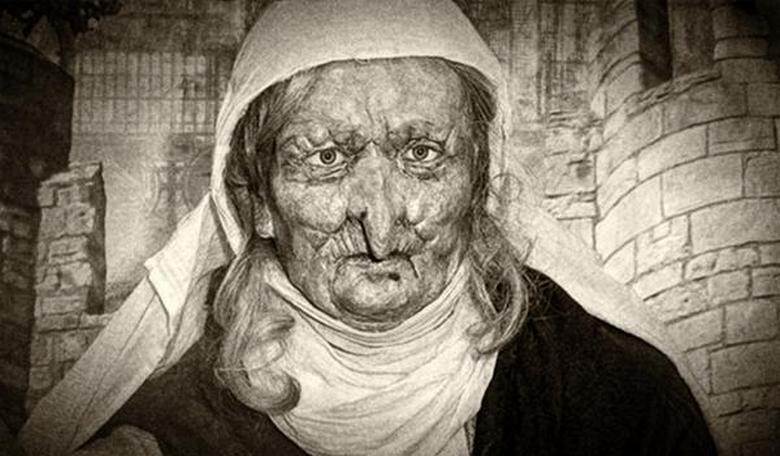 A bruxa medieval da Inglaterra, também chamada Mãe Shipton