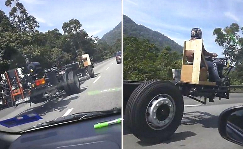 Um veículo estranho entrou em uma câmera de vídeo na Malásia