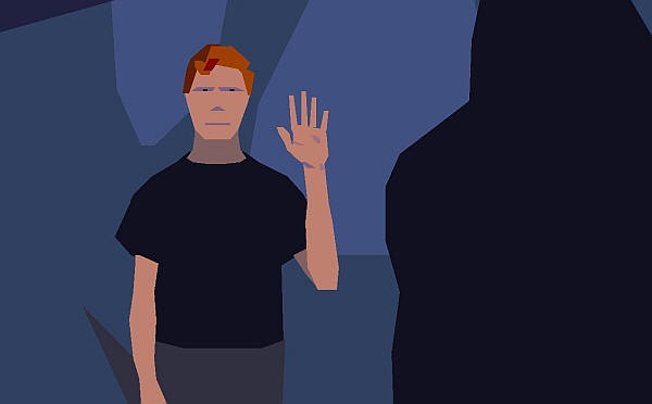 Uma vez em um mundo diferente, um jovem terráqueo do jogo de computador Another World demonstra a um nativo que ele veio com boas intenções. Mas mesmo em nosso planeta, isso pode significar qualquer coisa.