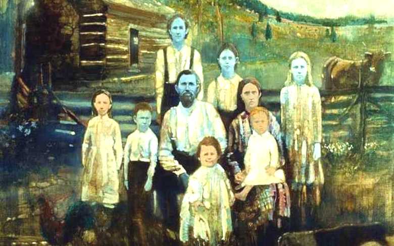 Família americana incrível com pele azul incomum