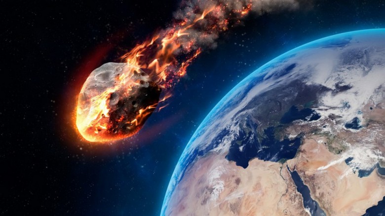 Um asteróide descoberto no espaço tentando se autodestruir