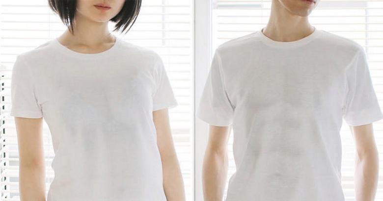 No Japão, eles inventaram uma camiseta que cria a ilusão de um belo corpo