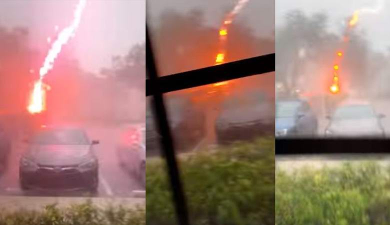 Um raio muito incomum capturado na Flórida