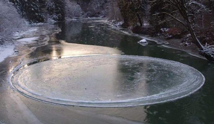 O misterioso círculo de gelo agora é encontrado no rio americano